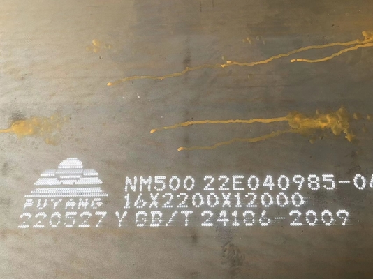 NM500 ঘর্ষণ প্রতিরোধী ইস্পাত পরিধান প্লেট 6.5' - 7.2' প্রস্থ